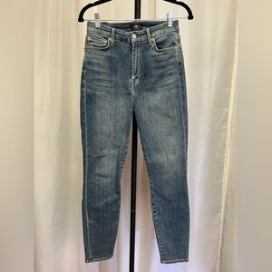 7 For All Mankind Womens Aubrey Blue Denim Mid Rise Skinny Jeans | size 26